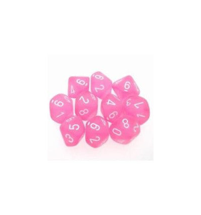 Dice with White Numbers D10 16mm (5/8in) Pack of 10 Dice