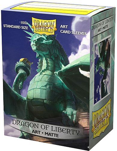 Deck Protectors - Matte Art Sleeves: Dragon of Liberty - 100, Dragon shield, nuvolosofumetti,