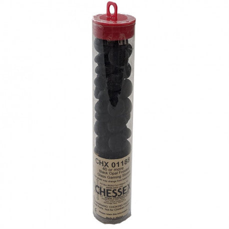 Glass Gaming Stones Tube (40+) - Black Opal Frosted