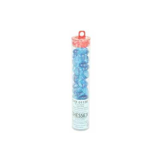 Chessex - Glass Gaming Stones Tube (40+) - Crystal Light Blue