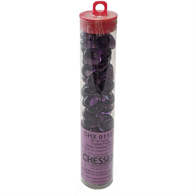 GLASS GAMING STONES TUBE (40 )" Violet glass