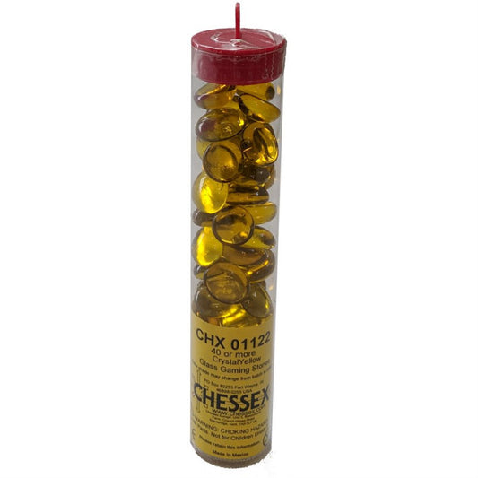 Glass Gaming Stones Tube (40+) - Crystal Yellow