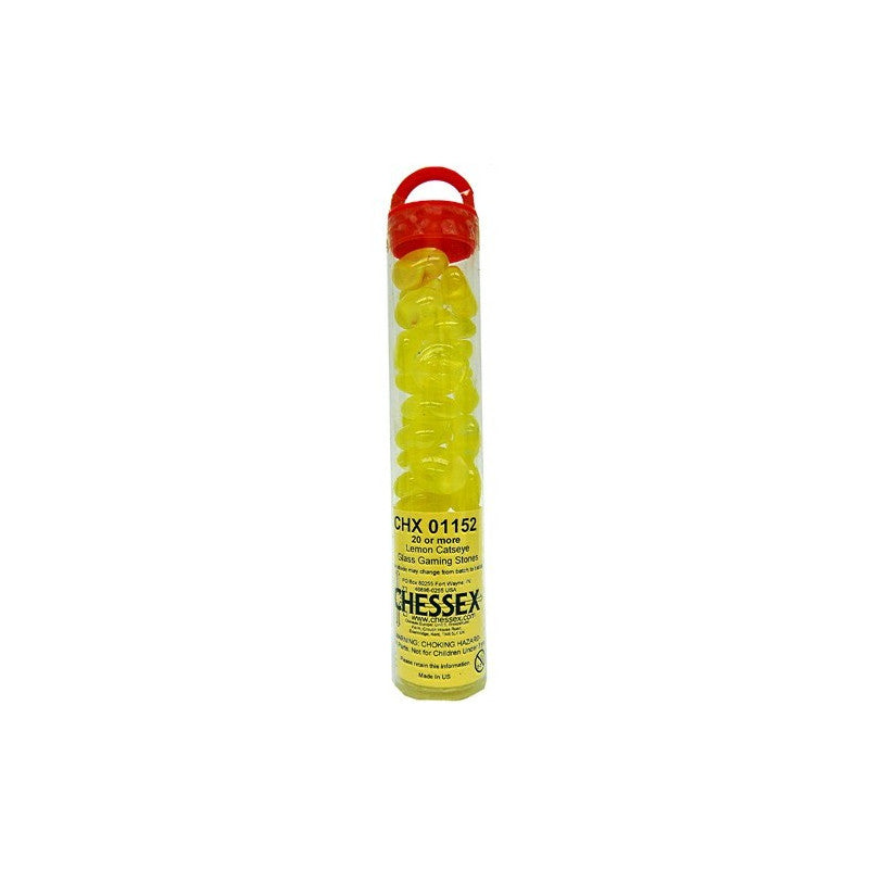 Glass Gaming Stones Tube (40+) - Yellow Catseye
