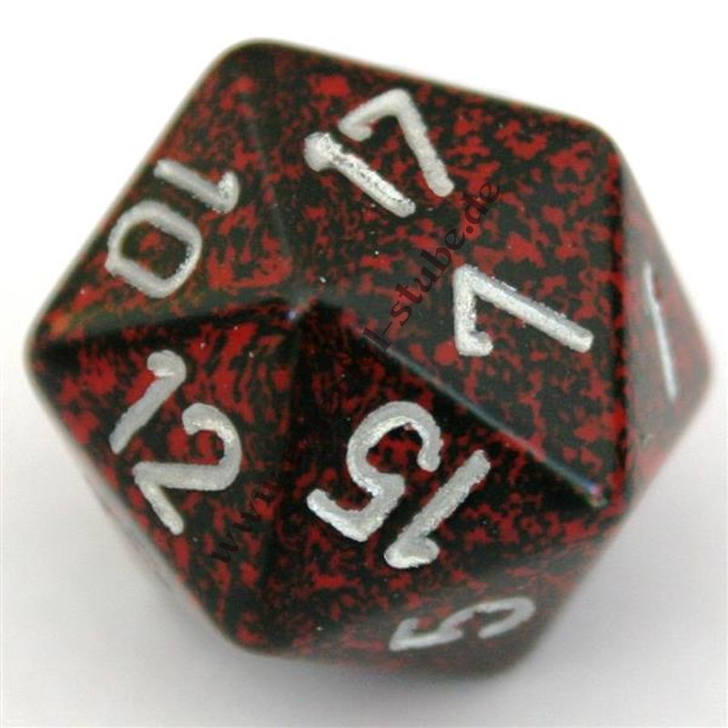 Dado 34mm D20 Speckled Silver Volcano