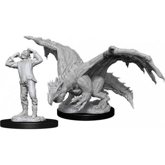 D&D  Nolzur’s Marvelous Miniatures:Green Dragon Wyrmling & Afflicted elf