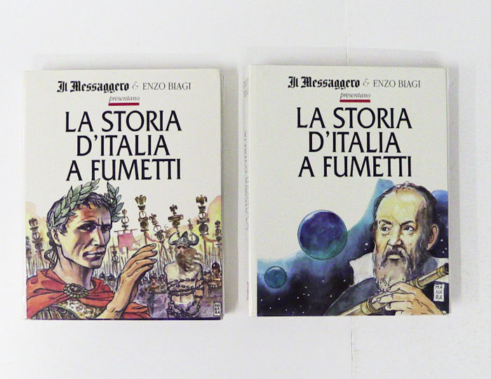 La storia d'Italia a fumetti  - Enzo Biagi- Prima edizione - 2 VOLUMI