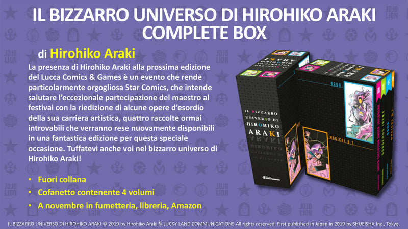 Il bizzarro universo di Hirohiko Araki complete box