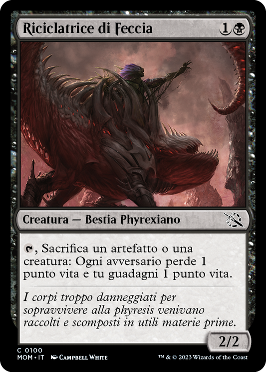 RICICLATRICE DI FECCIA  Avanzata delle macchine 100