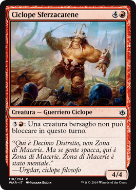 Ciclope Sferzacatene  La Guerra della Scintilla 118-Wizard of the Cost- nuvolosofumetti.