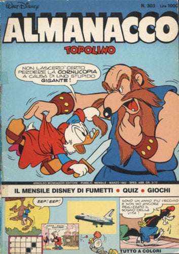 ALMANACCO TOPOLINO 303, MONDADORI, nuvolosofumetti,