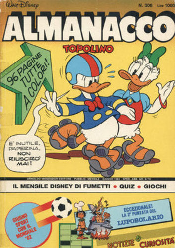 ALMANACCO TOPOLINO 306, MONDADORI, nuvolosofumetti,