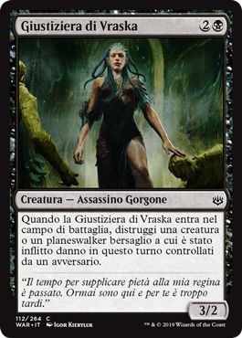 Giustiziera di Vraska  La Guerra della Scintilla 112-Wizard of the Cost- nuvolosofumetti.