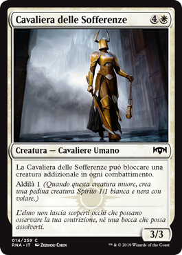 Cavaliera delle Sofferenze  Fedeltà di Ravnica 14-Wizard of the Coast- nuvolosofumetti.