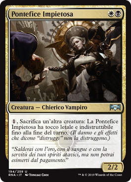 Pontefice Impietosa  Fedeltà di Ravnica 194-Wizard of the Coast- nuvolosofumetti.