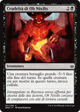 Crudeltà di Ob Nixilis  La Guerra della Scintilla 101-Wizard of the Cost- nuvolosofumetti.