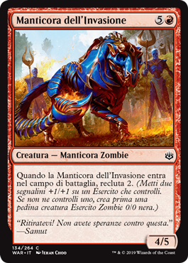 Manticora dell'Invasione  La Guerra della Scintilla 134-Wizard of the Cost- nuvolosofumetti.