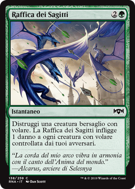 Raffica dei Sagitti  Fedeltà di Ravnica 138-Wizard of the Coast- nuvolosofumetti.