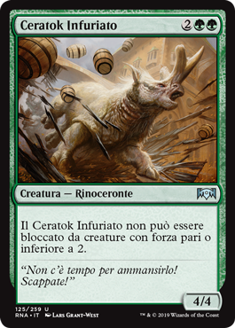 Ceratok Infuriato  Fedeltà di Ravnica 125-Wizard of the Coast- nuvolosofumetti.