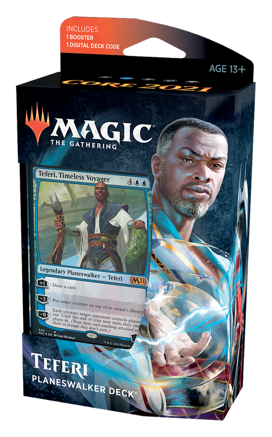 Magic M21 core planeswalker mazzo Teferi, wizard of the coast, nuvolosofumetti,