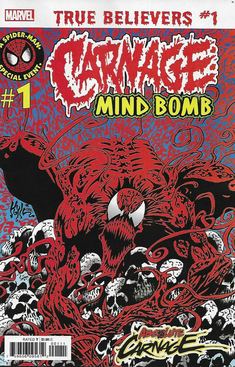 Absolute Carnage Comic Issue 1 Mind Bomb Classic Reprint 2019, Marvel Usa, nuvolosofumetti,