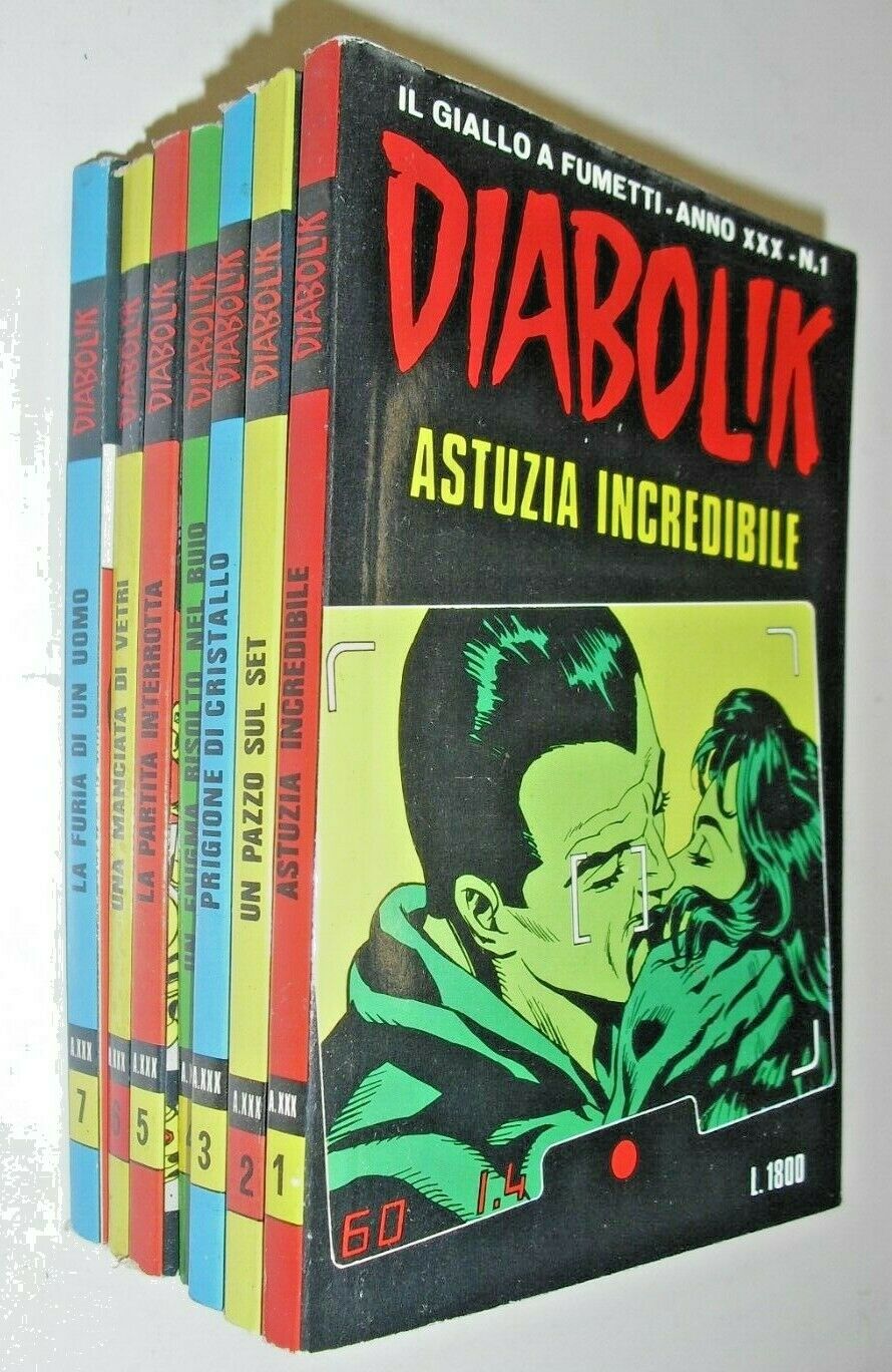 DIABOLIK ANNO 30 CPL dal n 1 al n. 7 - N° 7 CON ADESIVI