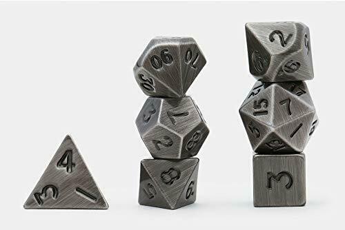 Solid Metal Dark Metal Color Polyhedral 7-Die Set