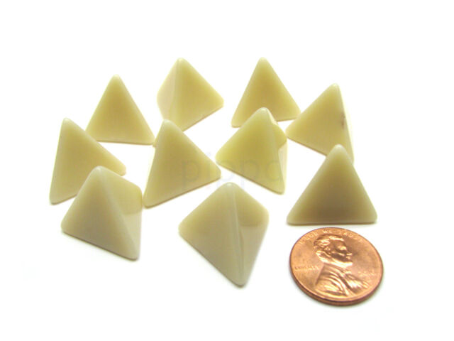Ivory Blank Dice with No Pips D4 16mm (5/8in) Pack of 10 Chessex