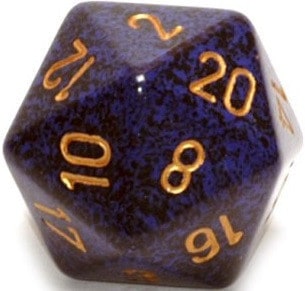 Dado 34mm d20 Speckled Golden Cobalt