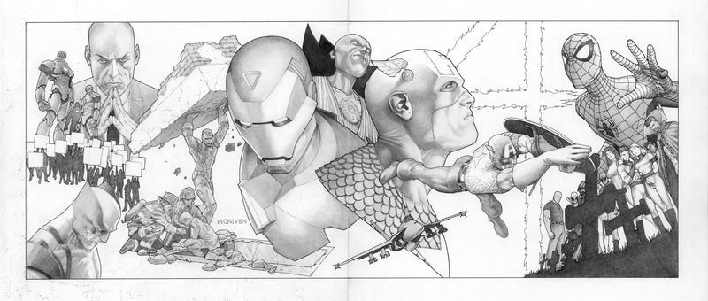 Eroi Marvel in bianco e nero CIVIL WAR DI MARK MILLAR E STEVE MCNIVEN-PANINI COMICS- nuvolosofumetti.