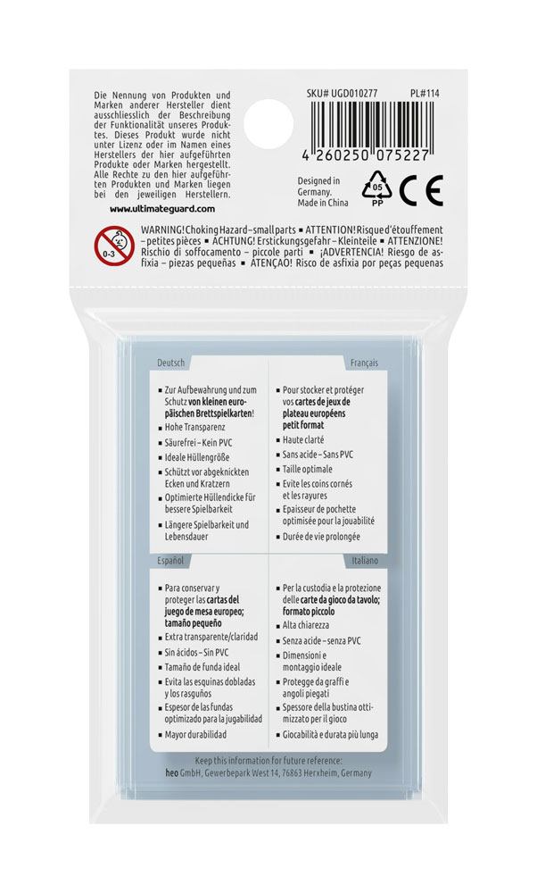 Premium Soft Sleeves for Board Game Cards Mini European (50)
Taschine protettive