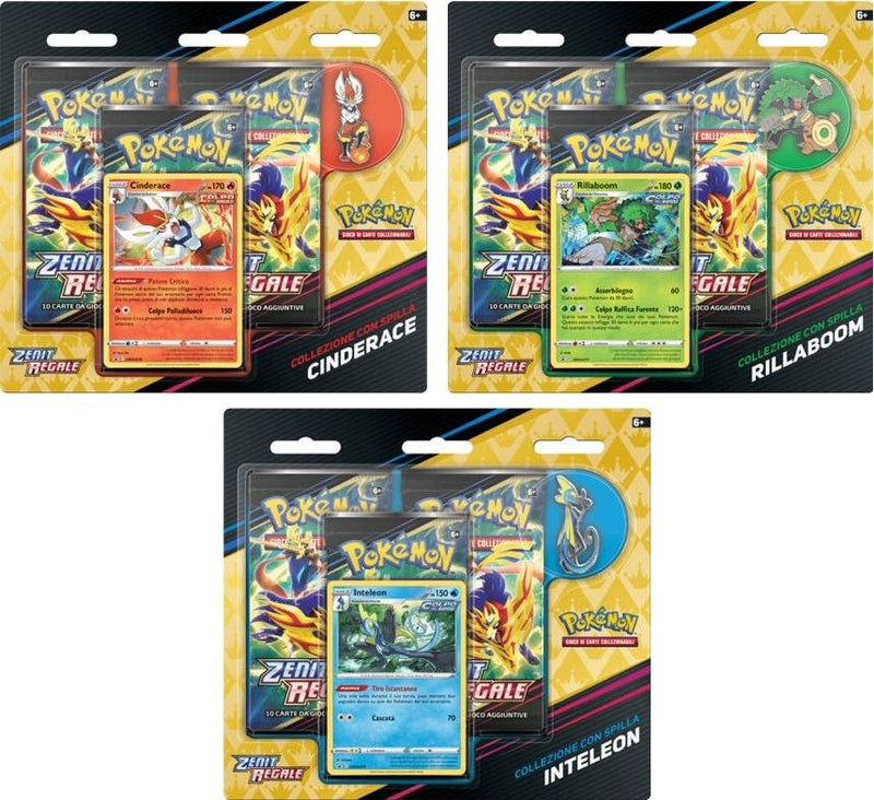 Pokemon - Zenit Regale Rillaboom / Cinderace / Inteleon (Blister Con Spilla) Random
